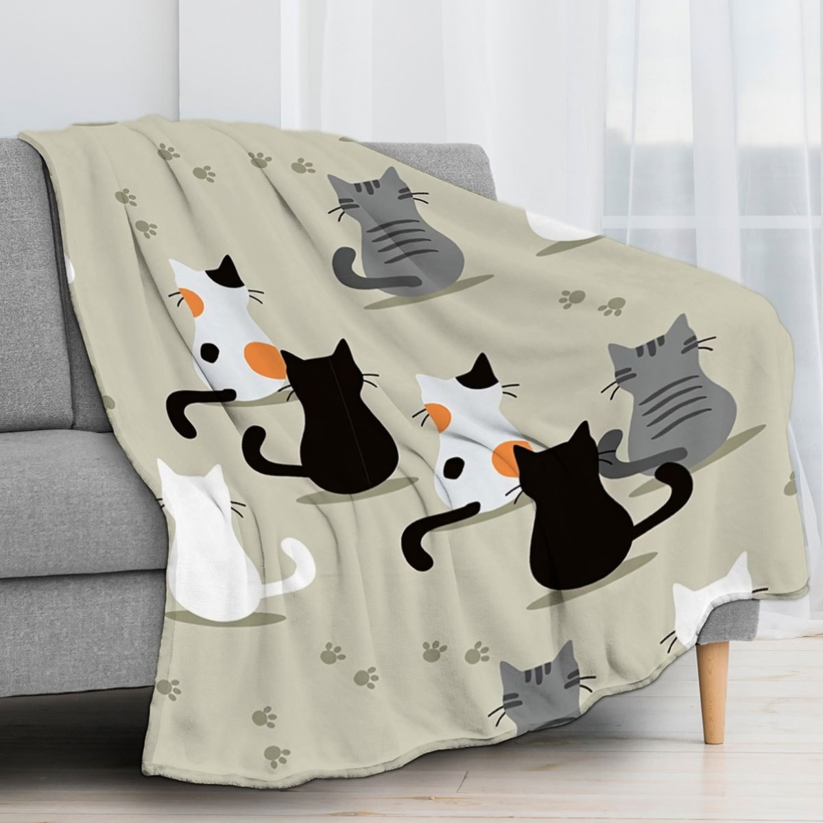 Your Home Textiles - Manta con estampado de gato, perfecta