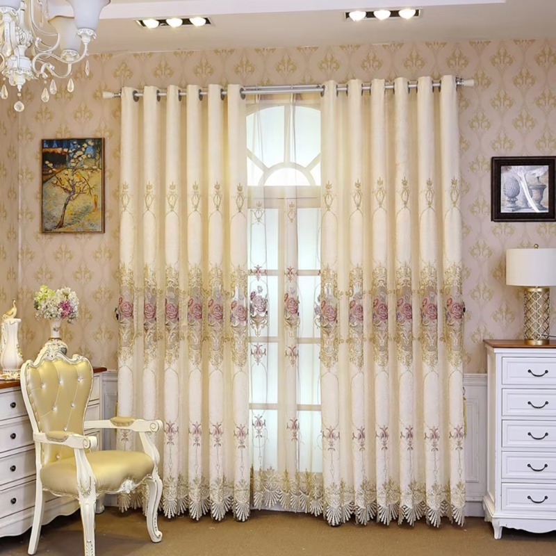 Home Textiles Luxury Curtains - Cortinas de Textil Beige de Alta