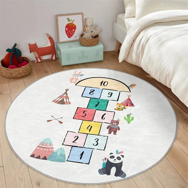 Home Textiles Rug - Alfombra redonda antideslizante con diseño de