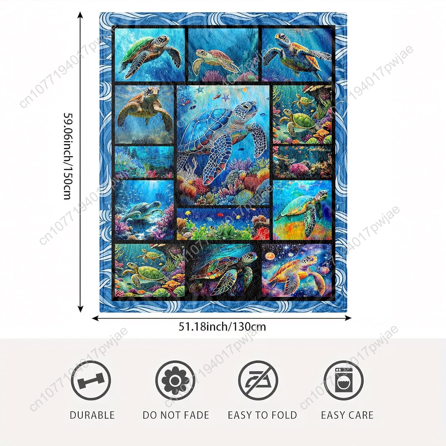 Manta de franela de tortuga ma - Home Textiles & Furnishings reseña y precio