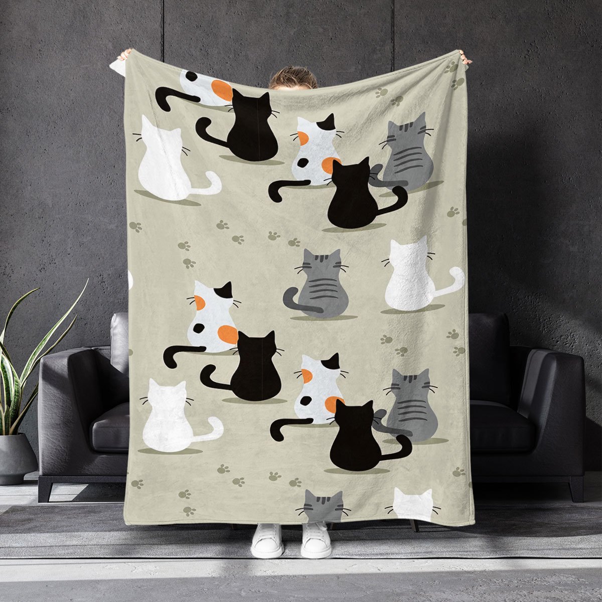 Manta con estampado de gato, p - Your Home Textiles reseña y precio