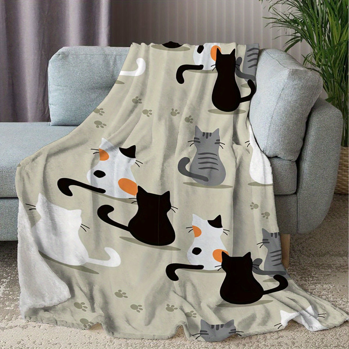 Manta con estampado de gato, p - Your Home Textiles reseña y precio