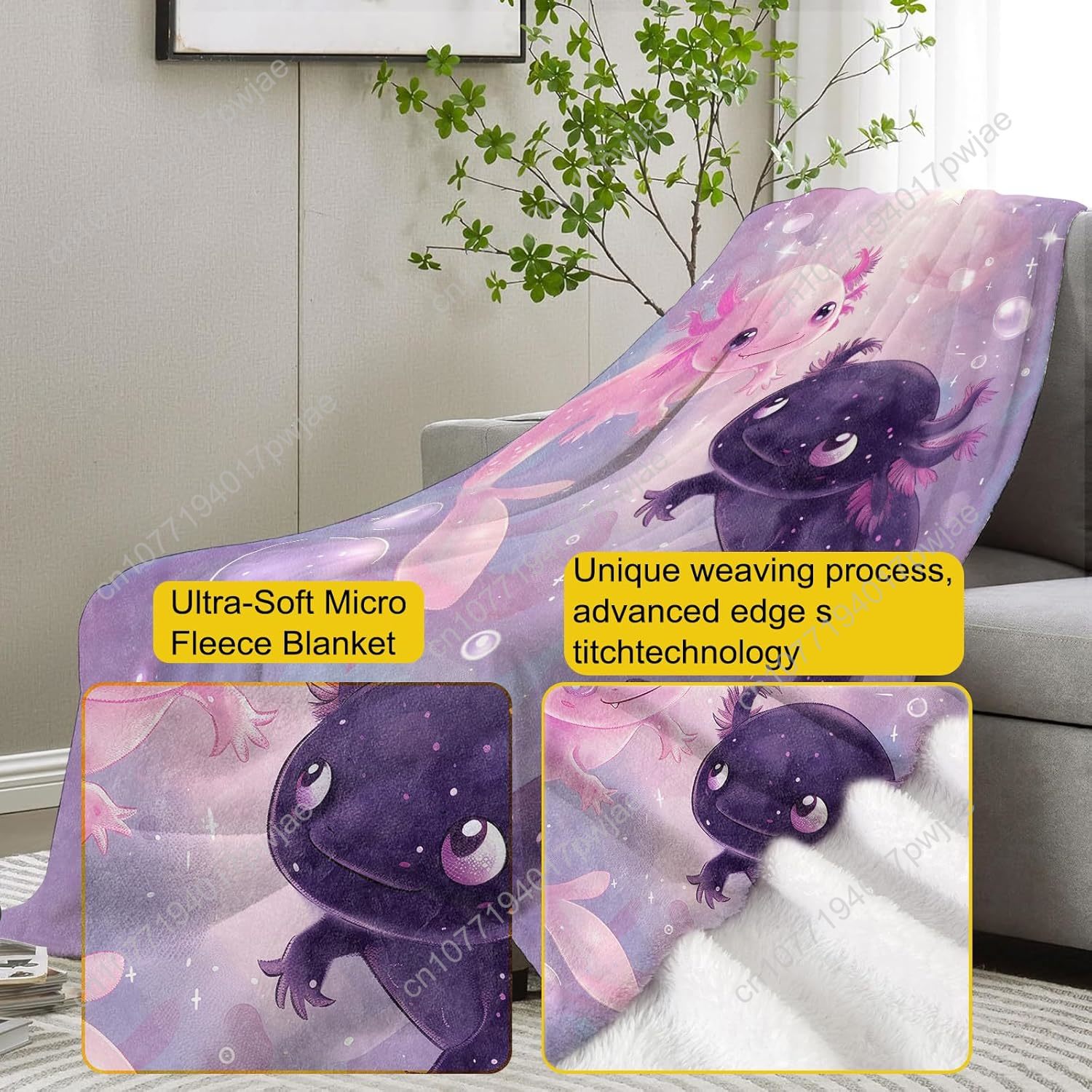 Manta Axolotl, lindas mantas d - Home Textiles & Furnishings reseña y precio