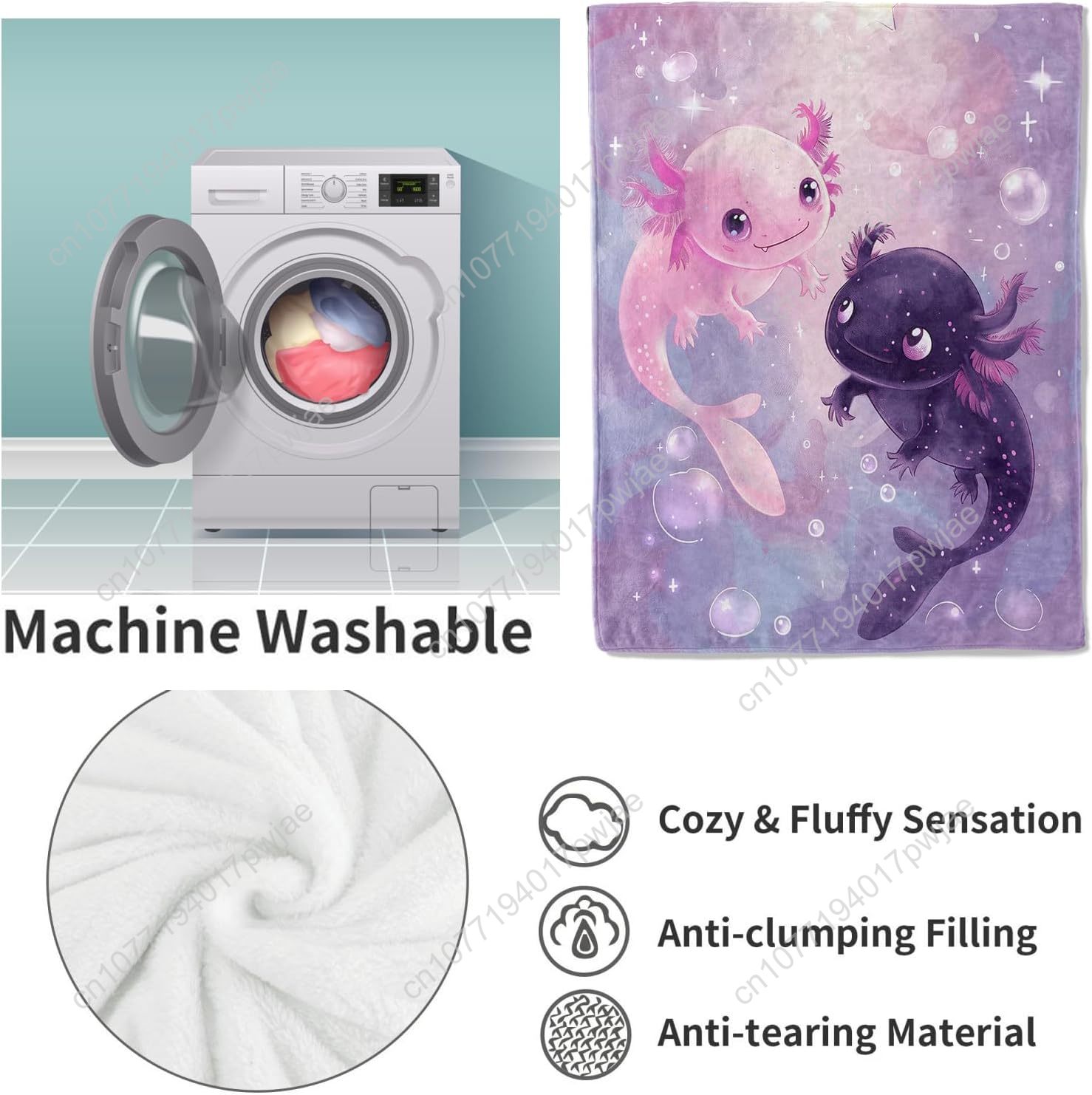 Manta Axolotl, lindas mantas d - Home Textiles & Furnishings reseña y precio