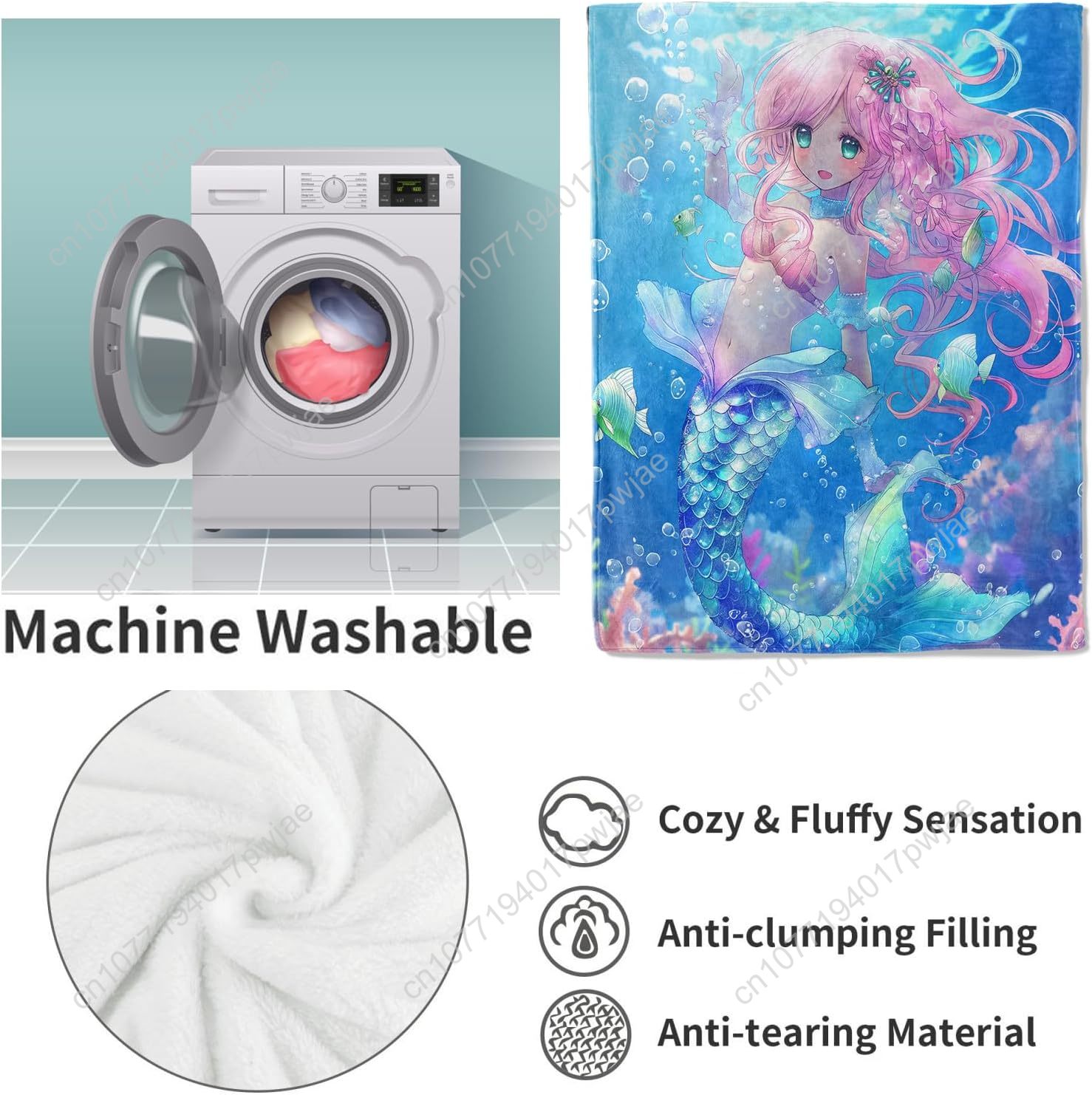 Manta de sirena bonita, mantas - Home Textiles & Furnishings reseña y precio